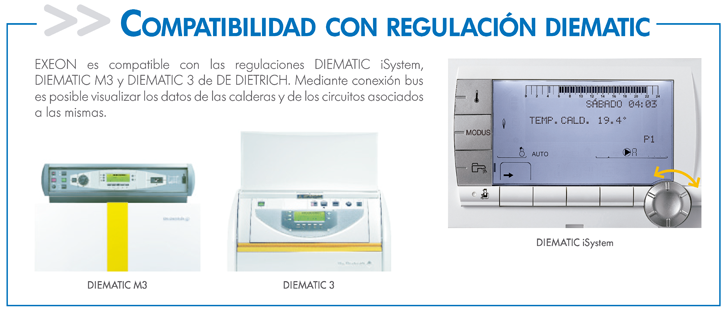 EXEON es compatible con la regulación Diematic de De Dietrich