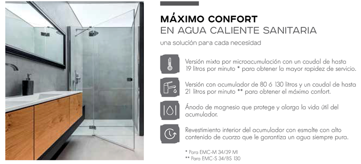 Máximo confort en agua caliente sanitaria